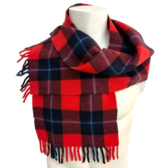 Pure Wool Accessories - Vintage Pure Wool Tartan Plaid Scarf 🏴– Made in Scotland